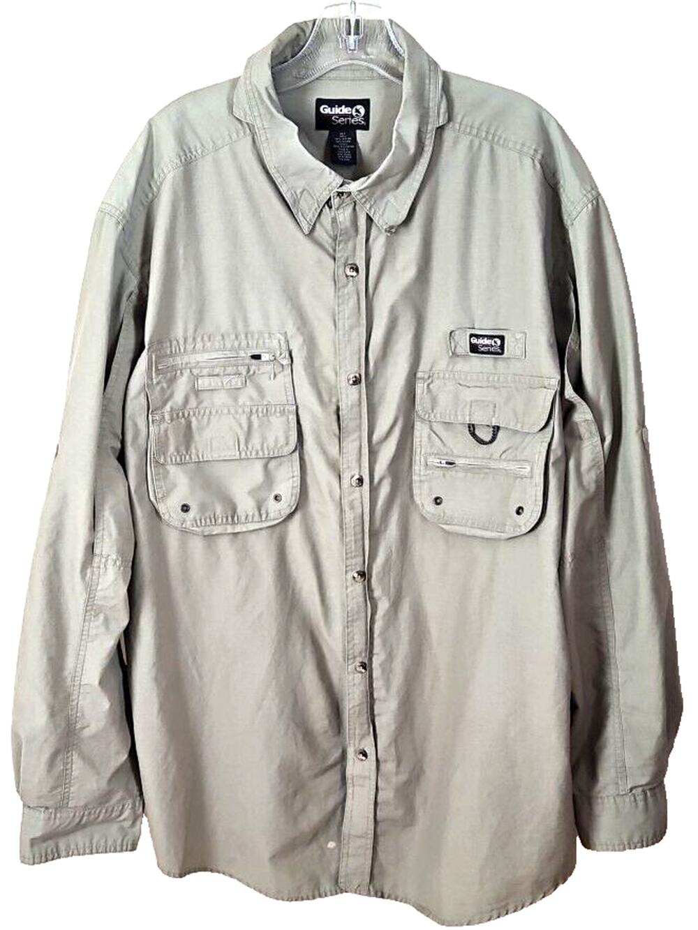 Guide Series Shirt Mens 2XL tall Beige gorpcore fishing Button Up Outdoors VTG